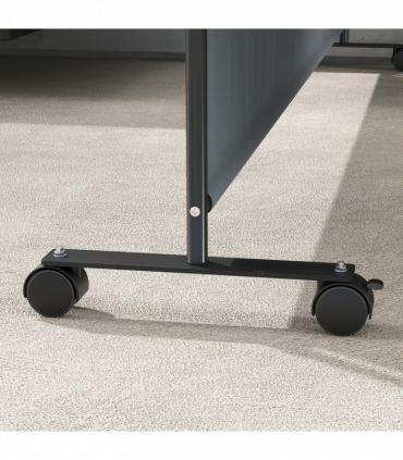 Outsunny Garden Screen with Wheels, 6ft Rolling Privacy Room Divider, Dark Grey