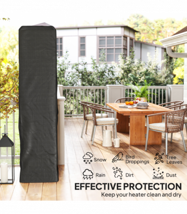 Outsunny Heavy Duty Gas Pyramid Outdoor Patio Heater Cover, Black