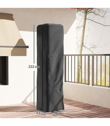 Outsunny Heavy Duty Gas Pyramid Outdoor Patio Heater Cover, Black
