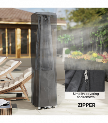 Outsunny Heavy Duty Gas Pyramid Outdoor Patio Heater Cover, Black