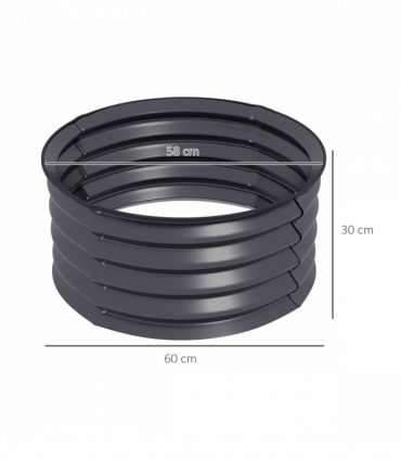 Outsunny Set of 2 Raised Garden Bed Metal Planter Box with Safety Edging, Grey