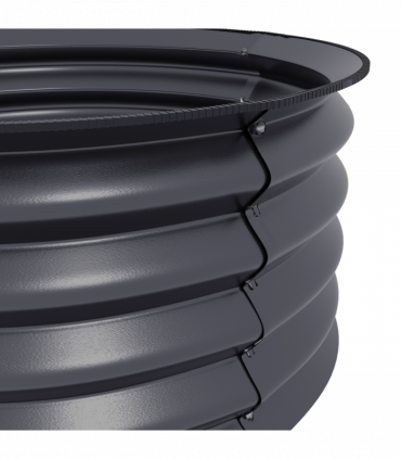 Outsunny Set of 2 Raised Garden Bed Metal Planter Box with Safety Edging, Grey