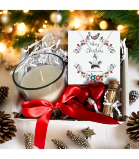 Small Merry Christmas Star Gift Hamper - Silver Star Necklace, Chocolates & Candle