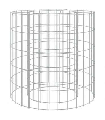 vidaXL Gabion Fire Pit Ø 50 cm Galvanised Iron