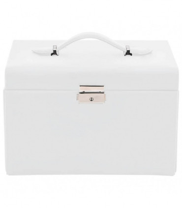 vidaXL Jewellery Box 3-Layer with Mirror Lockable White 26x18x17.5 cm