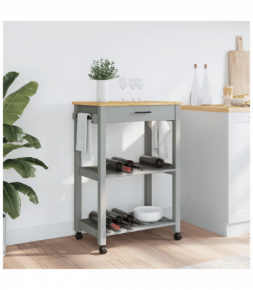 vidaXL Kitchen Trolley MONZA 60x40x90 cm Solid Wood Pine