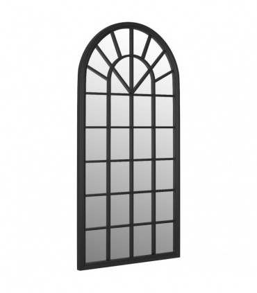 vidaXL Garden Mirror Black 90x45 cm Iron for Outdoor Use