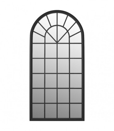 vidaXL Garden Mirror Black 90x45 cm Iron for Outdoor Use