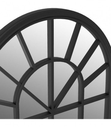vidaXL Garden Mirror Black 90x45 cm Iron for Outdoor Use