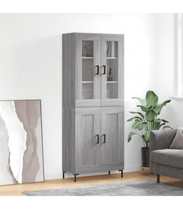 vidaXL Highboard Grey Sonoma 69.5x34x180 cm Engineered Wood