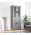 vidaXL Highboard Grey Sonoma 69.5x34x180 cm Engineered Wood
