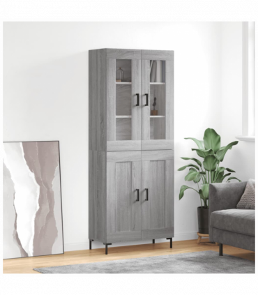 vidaXL Highboard Grey Sonoma 69.5x34x180 cm Engineered Wood