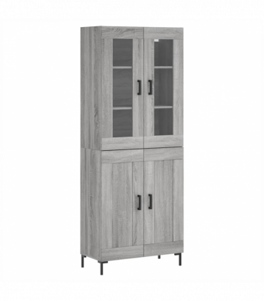 vidaXL Highboard Grey Sonoma 69.5x34x180 cm Engineered Wood