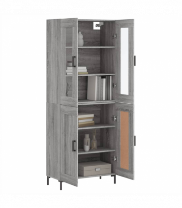 vidaXL Highboard Grey Sonoma 69.5x34x180 cm Engineered Wood