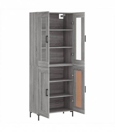 vidaXL Highboard Grey Sonoma 69.5x34x180 cm Engineered Wood