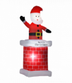 HOMCOM 7ft Christmas Inflatable Santa Claus from Chimney with LED Lights