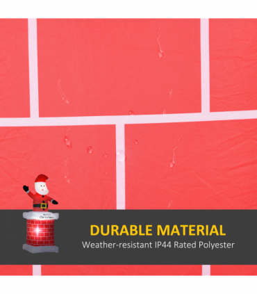 HOMCOM 7ft Christmas Inflatable Santa Claus from Chimney with LED Lights