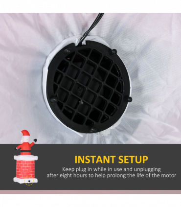 HOMCOM 7ft Christmas Inflatable Santa Claus from Chimney with LED Lights