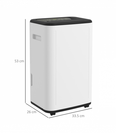 HOMCOM 20L/Day 6L Dehumidifier, Portable Quiet Air Dehumidifier for Laundry