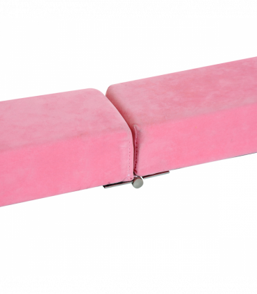 HOMCOM Balance Beam Trainer Fold Performance Gymnastics Suede Pink Home