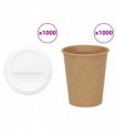 vidaXL Paper Coffee Cups with Lids 1000 pcs 8oz 200ml