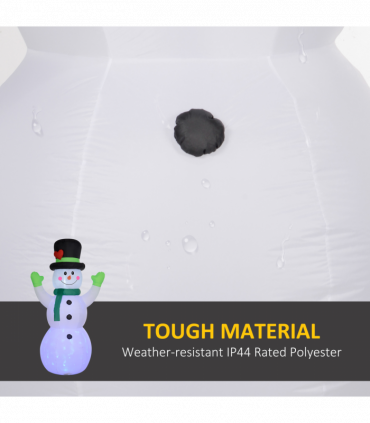 Outsunny 10ft Inflatable Snowman w/ Black Hat, Green Scarf for Garden Yard
