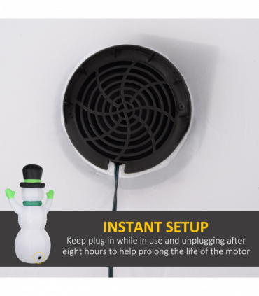 Outsunny 10ft Inflatable Snowman w/ Black Hat, Green Scarf for Garden Yard