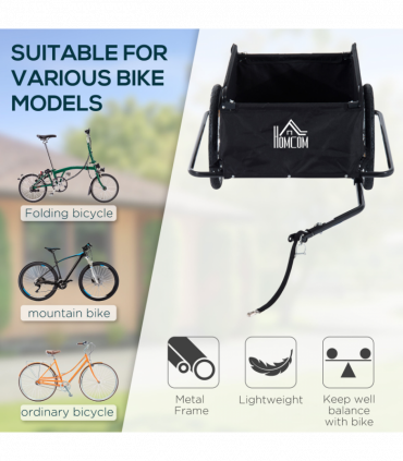 Elite Two-Wheel Bicycle Large Cargo Wagon Trailer with Folding Storage