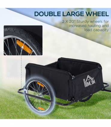 Elite Two-Wheel Bicycle Large Cargo Wagon Trailer with Folding Storage