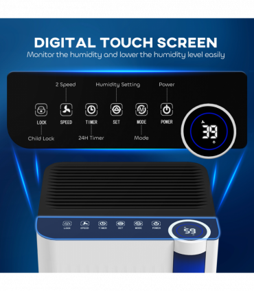 HOMCOM 12L Dehumidifier with Filter, Auto Defrost, Children Lock, for Home