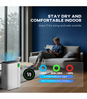 HOMCOM 12L Dehumidifier with Filter, Auto Defrost, Children Lock, for Home