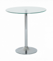 HOMCOM Round Dining Table Bistro Pub Counter w/ Tempered Glass Top for Kitchen
