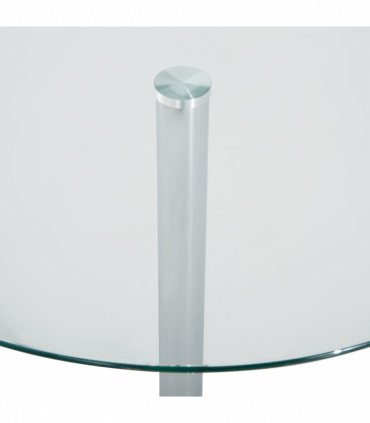 HOMCOM Round Dining Table Bistro Pub Counter w/ Tempered Glass Top for Kitchen