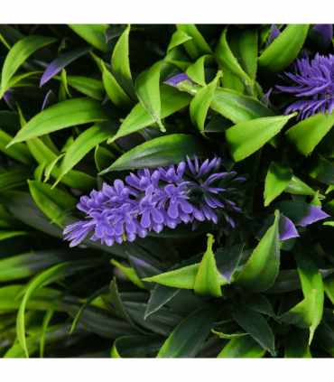 HOMCOM Set of 2 Potted Artificial Plants Ball Tree with Lavender Flowers, 70cm