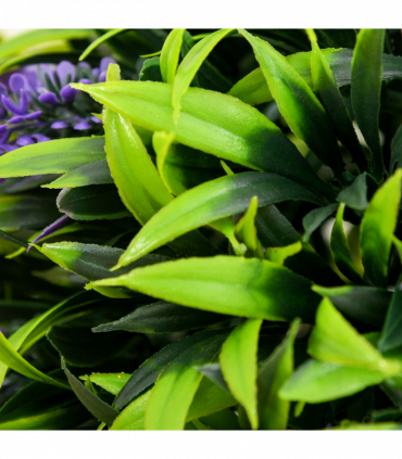 HOMCOM Set of 2 Potted Artificial Plants Ball Tree with Lavender Flowers, 70cm