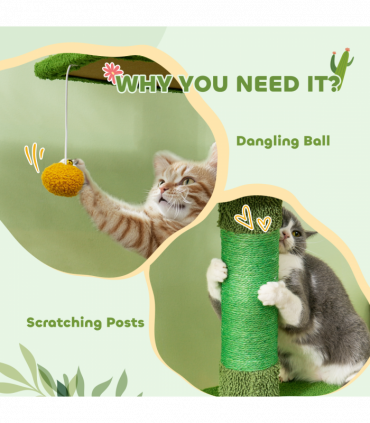 PawHut 230-275cm Floor-to-Ceiling Cat Tree for Indoor Cats with Cat House