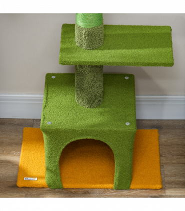 PawHut 230-275cm Floor-to-Ceiling Cat Tree for Indoor Cats with Cat House