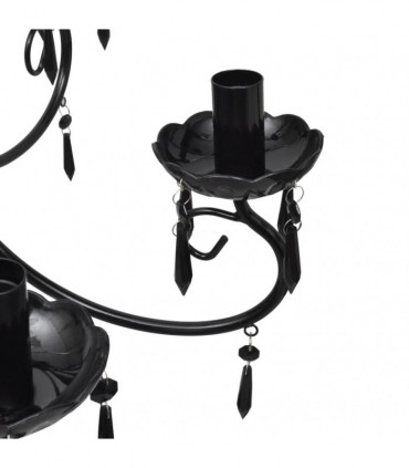 Pendant Ceiling Lamp Elegant Chandelier Black 6 Bulb Sockets