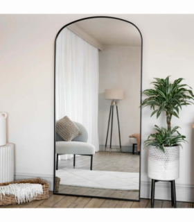 Yōko - Full Length Black Metal Gentle Arch Mirror - 180cm x 90cm