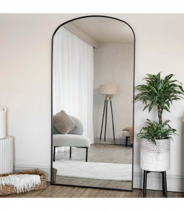 Yōko - Full Length Black Metal Gentle Arch Mirror - 180cm x 90cm