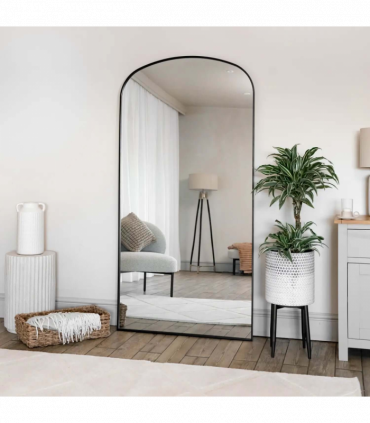 Yōko - Full Length Black Metal Gentle Arch Mirror - 180cm x 90cm