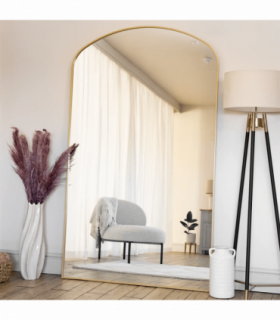 Yōko - Full Length Gold Metal Gentle Arch Mirror - 180cm x 90cm.