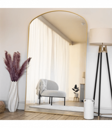 Yōko - Full Length Gold Metal Gentle Arch Mirror - 180cm x 90cm.
