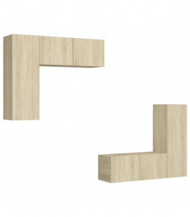 vidaXL 4 Piece TV Cabinet Set Sonoma Oak Engineered Wood