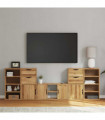 vidaXL 5 Piece TV Units with Storage ODDA Solid Wood Pine