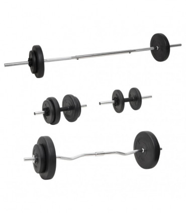 vidaXL Barbell and Dumbbell with Plates 60 kg