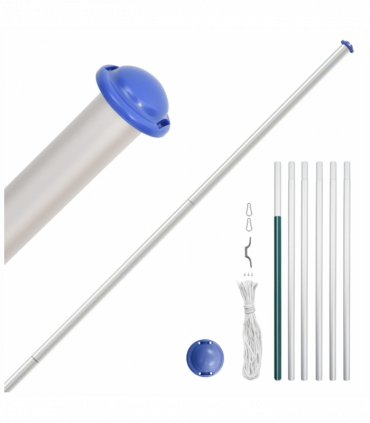 vidaXL Denmark Flag and Pole 6.23 m Aluminium