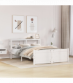 vidaXL Bed Frame with Headboard without Mattress White 120x190 cm Small Double