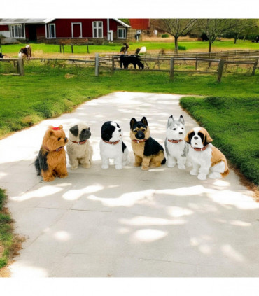 24CM STANDING DOGS-6 ASST COLOUR