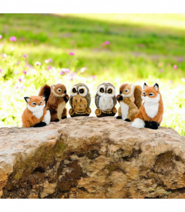 16CM STANDING OWL,FOX,SQUIRREL-6 ASST